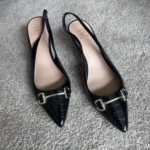 INC black snakeskin sling back heels